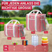 Lade das Bild in den Galerie-Viewer, HOEL Kühltasche groß 20L / 30L faltbar - Isolierte Thermotasche - Lunchtasche wasserdicht & auslaufsicher - Isoliertasche für Auto & Einkaufen - Picknicktasche Lunch Bag Lunchbag