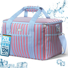 Lade das Bild in den Galerie-Viewer, HOEL Kühltasche groß 20L / 30L faltbar - Isolierte Thermotasche - Lunchtasche wasserdicht & auslaufsicher - Isoliertasche für Auto & Einkaufen - Picknicktasche Lunch Bag Lunchbag