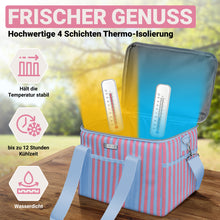 Lade das Bild in den Galerie-Viewer, HOEL Kühltasche groß 20L / 30L faltbar - Isolierte Thermotasche - Lunchtasche wasserdicht & auslaufsicher - Isoliertasche für Auto & Einkaufen - Picknicktasche Lunch Bag Lunchbag