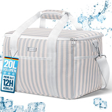 Lade das Bild in den Galerie-Viewer, HOEL Kühltasche groß 20L / 30L faltbar - Isolierte Thermotasche - Lunchtasche wasserdicht & auslaufsicher - Isoliertasche für Auto & Einkaufen - Picknicktasche Lunch Bag Lunchbag
