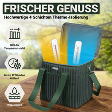 Lade das Bild in den Galerie-Viewer, HOEL Kühltasche groß 20L / 30L faltbar - Isolierte Thermotasche - Lunchtasche wasserdicht & auslaufsicher - Isoliertasche für Auto & Einkaufen - Picknicktasche Lunch Bag Lunchbag