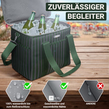 Lade das Bild in den Galerie-Viewer, HOEL Kühltasche groß 20L / 30L faltbar - Isolierte Thermotasche - Lunchtasche wasserdicht & auslaufsicher - Isoliertasche für Auto & Einkaufen - Picknicktasche Lunch Bag Lunchbag