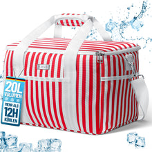 Lade das Bild in den Galerie-Viewer, HOEL Kühltasche groß 20L / 30L faltbar - Isolierte Thermotasche - Lunchtasche wasserdicht & auslaufsicher - Isoliertasche für Auto & Einkaufen - Picknicktasche Lunch Bag Lunchbag