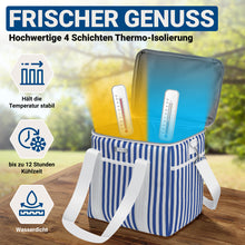 Lade das Bild in den Galerie-Viewer, HOEL Kühltasche groß 20L / 30L faltbar - Isolierte Thermotasche - Lunchtasche wasserdicht & auslaufsicher - Isoliertasche für Auto & Einkaufen - Picknicktasche Lunch Bag Lunchbag