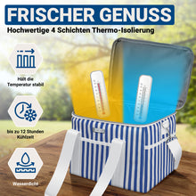 Lade das Bild in den Galerie-Viewer, HOEL Kühltasche groß 20L / 30L faltbar - Isolierte Thermotasche - Lunchtasche wasserdicht & auslaufsicher - Isoliertasche für Auto & Einkaufen - Picknicktasche Lunch Bag Lunchbag