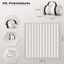 Lade das Bild in den Galerie-Viewer, HOEL® Picknickdecke wasserabweisend + isoliert - Picknick Decke XXL 200x200cm