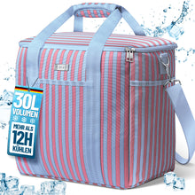 Lade das Bild in den Galerie-Viewer, HOEL Kühltasche groß 20L / 30L faltbar - Isolierte Thermotasche - Lunchtasche wasserdicht & auslaufsicher - Isoliertasche für Auto & Einkaufen - Picknicktasche Lunch Bag Lunchbag
