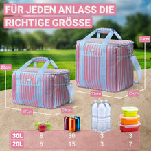 Lade das Bild in den Galerie-Viewer, HOEL Kühltasche groß 20L / 30L faltbar - Isolierte Thermotasche - Lunchtasche wasserdicht & auslaufsicher - Isoliertasche für Auto & Einkaufen - Picknicktasche Lunch Bag Lunchbag