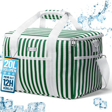 Lade das Bild in den Galerie-Viewer, HOEL Kühltasche groß 20L / 30L faltbar - Isolierte Thermotasche - Lunchtasche wasserdicht & auslaufsicher - Isoliertasche für Auto & Einkaufen - Picknicktasche Lunch Bag Lunchbag