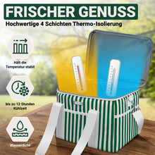 Lade das Bild in den Galerie-Viewer, HOEL Kühltasche groß 20L / 30L faltbar - Isolierte Thermotasche - Lunchtasche wasserdicht & auslaufsicher - Isoliertasche für Auto & Einkaufen - Picknicktasche Lunch Bag Lunchbag