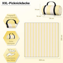 Lade das Bild in den Galerie-Viewer, HOEL® Picknickdecke wasserabweisend + isoliert - Picknick Decke XXL 200x200cm