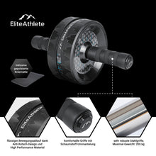 Lade das Bild in den Galerie-Viewer, EliteAthlete® Bauchtrainer I Bauchmuskeltrainer I Bauchroller inkl. gepolsterter Kniematte