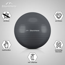 Lade das Bild in den Galerie-Viewer, EliteAthlete® Gymnastikball I Sitzball inkl. Luftpumpe