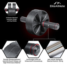 Lade das Bild in den Galerie-Viewer, EliteAthlete® Bauchtrainer I Bauchmuskeltrainer I Bauchroller inkl. gepolsterter Kniematte