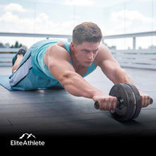 Lade das Bild in den Galerie-Viewer, EliteAthlete® Bauchtrainer I Bauchmuskeltrainer I Bauchroller inkl. gepolsterter Kniematte