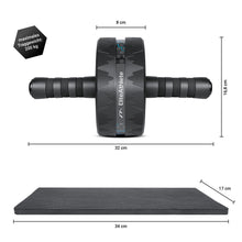 Lade das Bild in den Galerie-Viewer, EliteAthlete® Bauchtrainer I Bauchmuskeltrainer I Bauchroller inkl. gepolsterter Kniematte