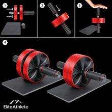 Lade das Bild in den Galerie-Viewer, EliteAthlete® Bauchtrainer I Bauchmuskeltrainer I Bauchroller inkl. gepolsterter Kniematte