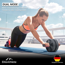 Lade das Bild in den Galerie-Viewer, EliteAthlete® Bauchtrainer I Bauchmuskeltrainer I Bauchroller inkl. gepolsterter Kniematte
