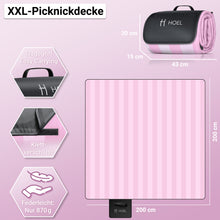 Lade das Bild in den Galerie-Viewer, HOEL® Picknickdecke wasserabweisend + isoliert - Picknick Decke XXL 200x200cm