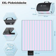 Lade das Bild in den Galerie-Viewer, HOEL® Picknickdecke wasserabweisend + isoliert - Picknick Decke XXL 200x200cm