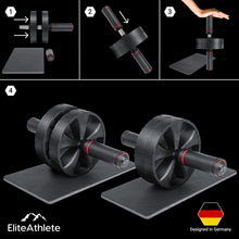 Lade das Bild in den Galerie-Viewer, EliteAthlete® Bauchtrainer I Bauchmuskeltrainer I Bauchroller inkl. gepolsterter Kniematte