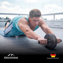 Lade das Bild in den Galerie-Viewer, EliteAthlete® Bauchtrainer I Bauchmuskeltrainer I Bauchroller inkl. gepolsterter Kniematte
