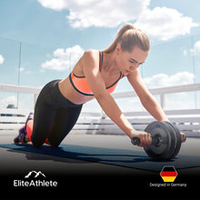 Lade das Bild in den Galerie-Viewer, EliteAthlete® Bauchtrainer I Bauchmuskeltrainer I Bauchroller inkl. gepolsterter Kniematte
