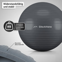 Lade das Bild in den Galerie-Viewer, EliteAthlete® Gymnastikball I Sitzball inkl. Luftpumpe
